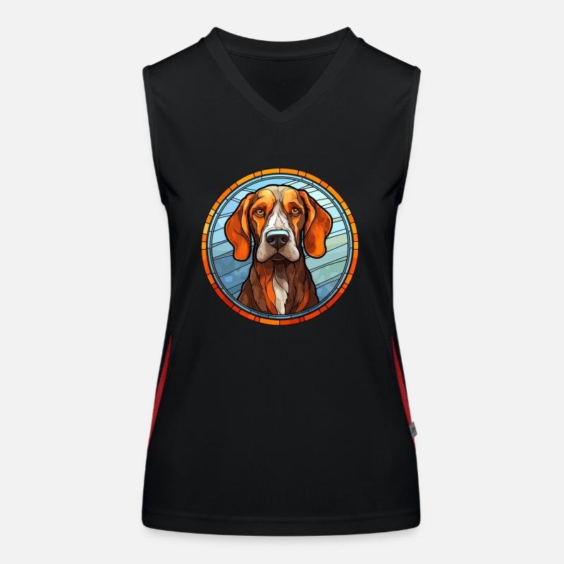 Ariege Pointer chien race vitrail coloré Wa Débardeur respirant contrasté Femme