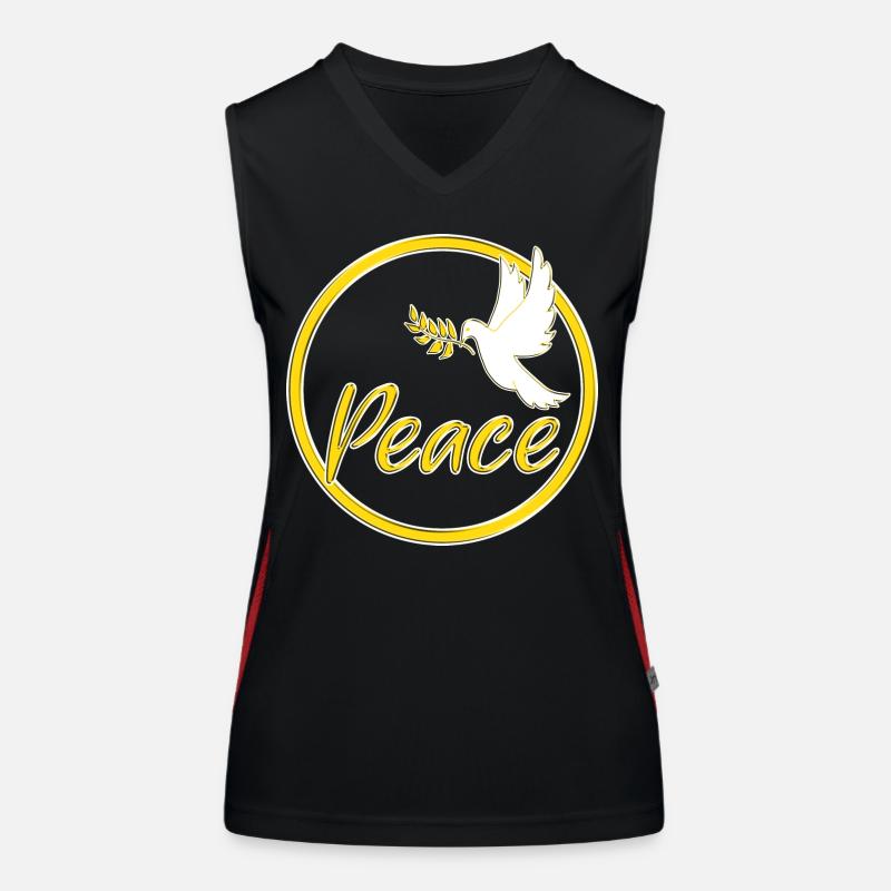 Peace Friedenstaube Friedenszeichen Statement Funktionelles Kontrast-Tank Top für Frauen