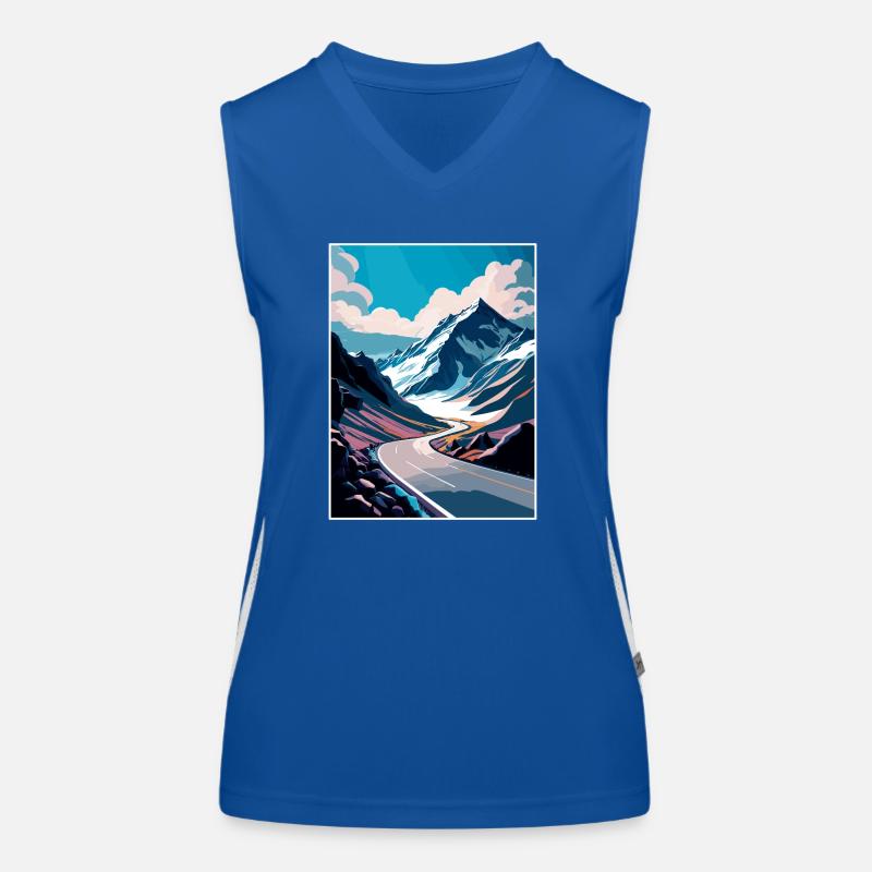 Mountain Grossglockner Austria Travel Poster Women's Functional Contrast Tank Top