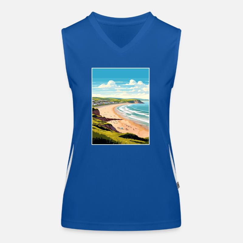 Woolacombe Devon Vintage voyage affiche Souvenir Débardeur respirant contrasté Femme