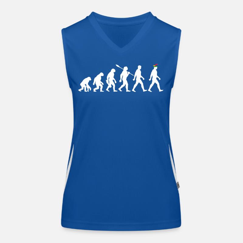 Evolution - Karneval - Narrenkappe - Verkleidung Funktionelles Kontrast-Tank Top für Frauen