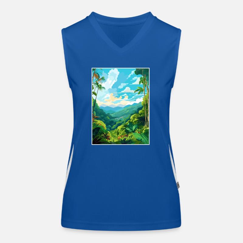 Amazone Regenwald Vintage Reiseposter Souvenir Funktionelles Kontrast-Tank Top für Frauen