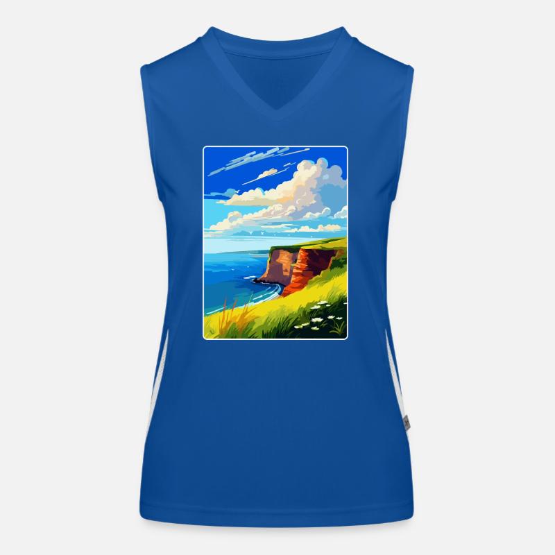 Berry Head Devon Vintage Travel Poster Souvenir Women's Functional Contrast Tank Top