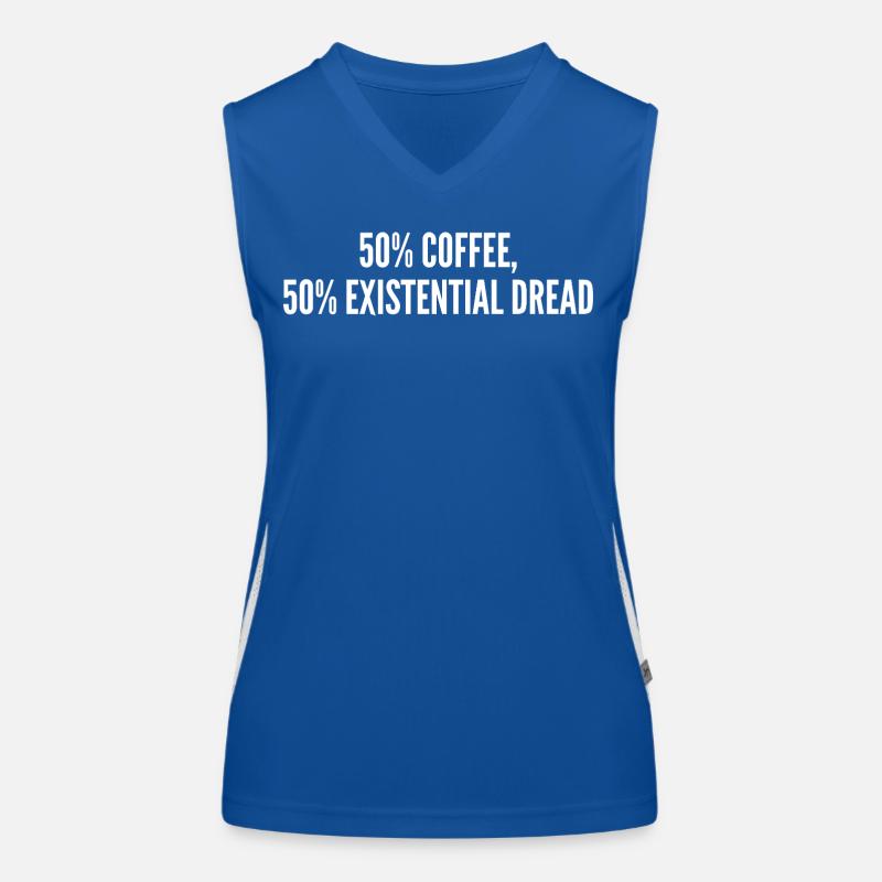 50% coffee 50% existential dread Women's Functional Contrast Tank Top