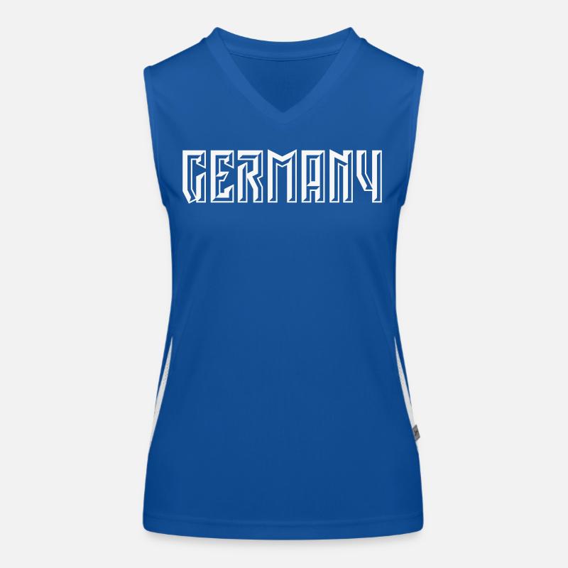Germany Lettering (Relief / 3D / White) Women's Functional Contrast Tank Top