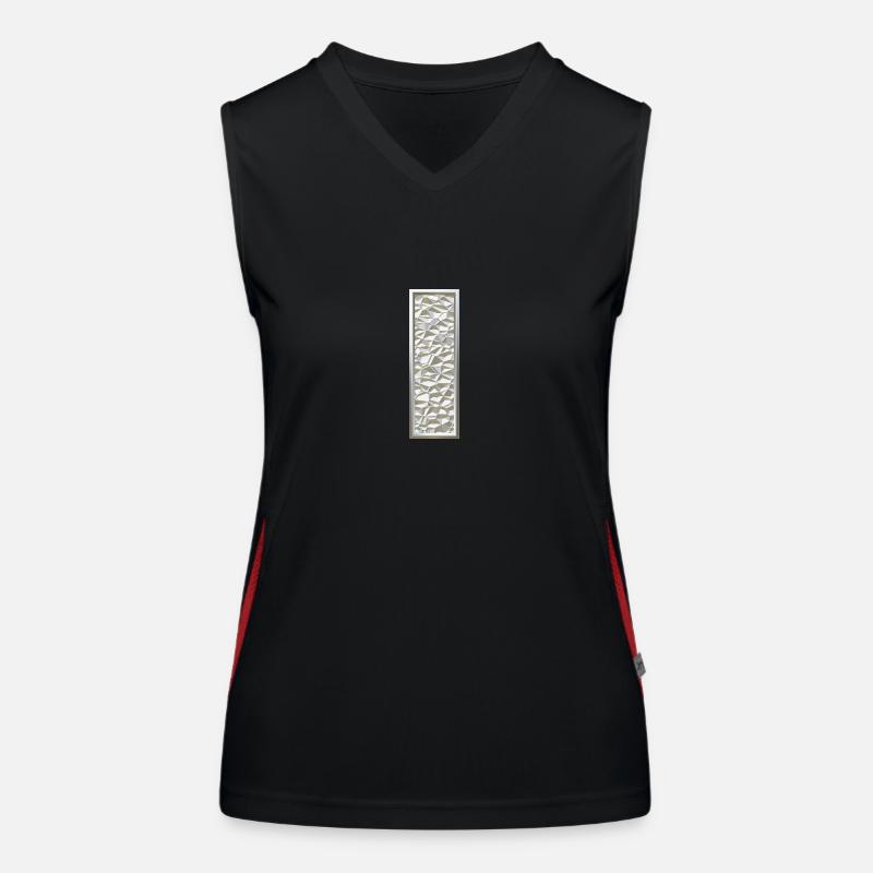I, lettre, lettre I, initiale, initiale I, monogramme, Débardeur respirant contrasté Femme