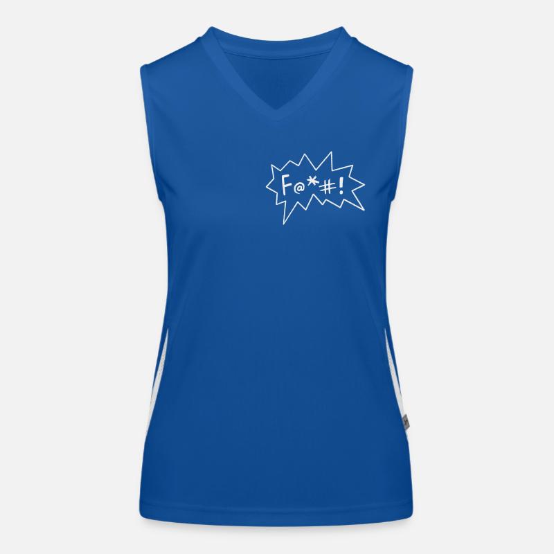 F@+#! Comic style sarcastic provocative swearing Women's Functional Contrast Tank Top