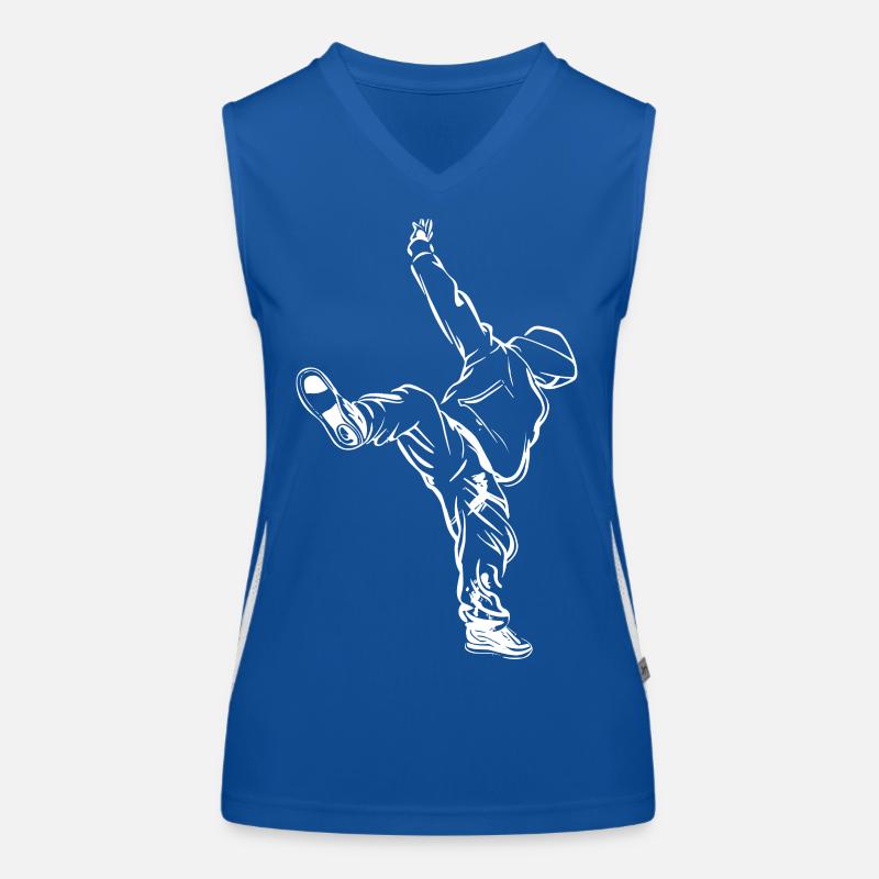 Breakdancer Skizze Funktionelles Kontrast-Tank Top für Frauen