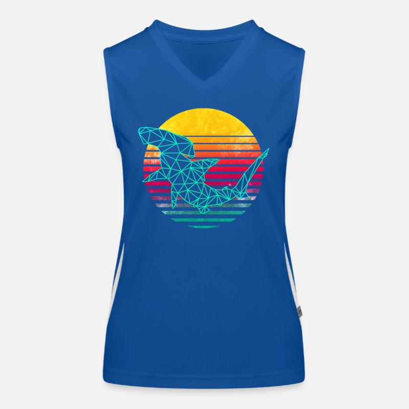 Requin-marteau polygonal rétro Débardeur respirant contrasté Femme