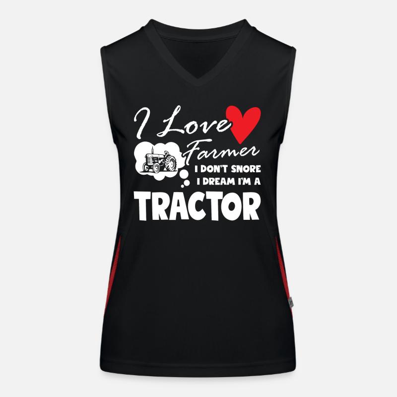 Farmer Don t Snore I Dream I m A Tractor Driver Funktionelles Kontrast-Tank Top für Frauen