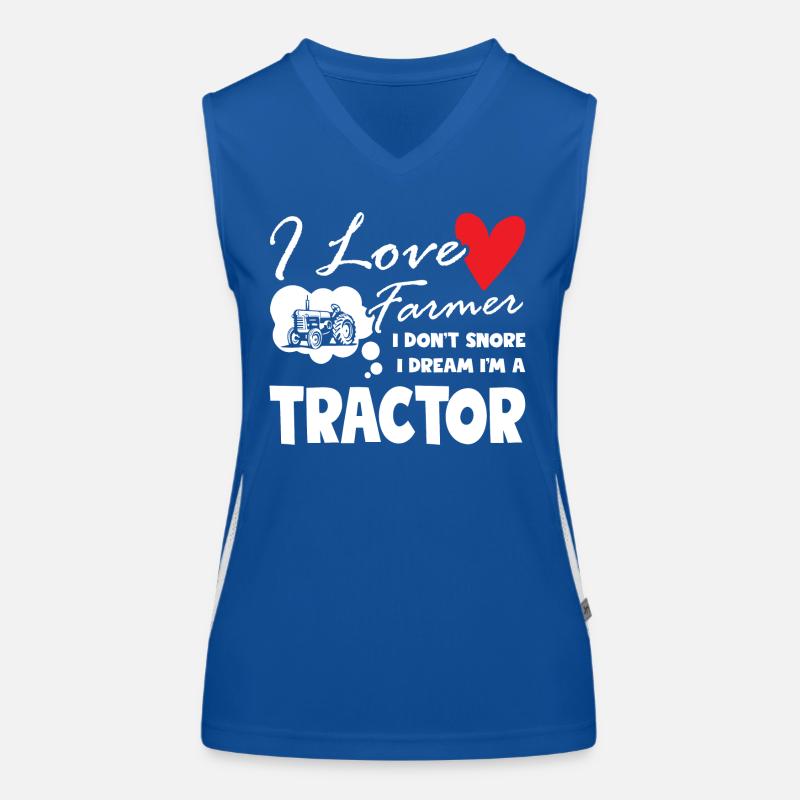 Farmer Don t Snore I Dream I m A Tractor Driver Funktionelles Kontrast-Tank Top für Frauen