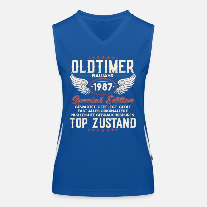 Oldtimer Baujahr 1987 Geburtstag Geschenk Funktionelles Kontrast-Tank Top für Frauen