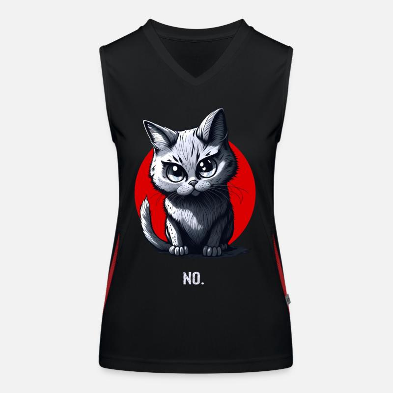 Dein Nein Statement im Katzendesign Funktionelles Kontrast-Tank Top für Frauen