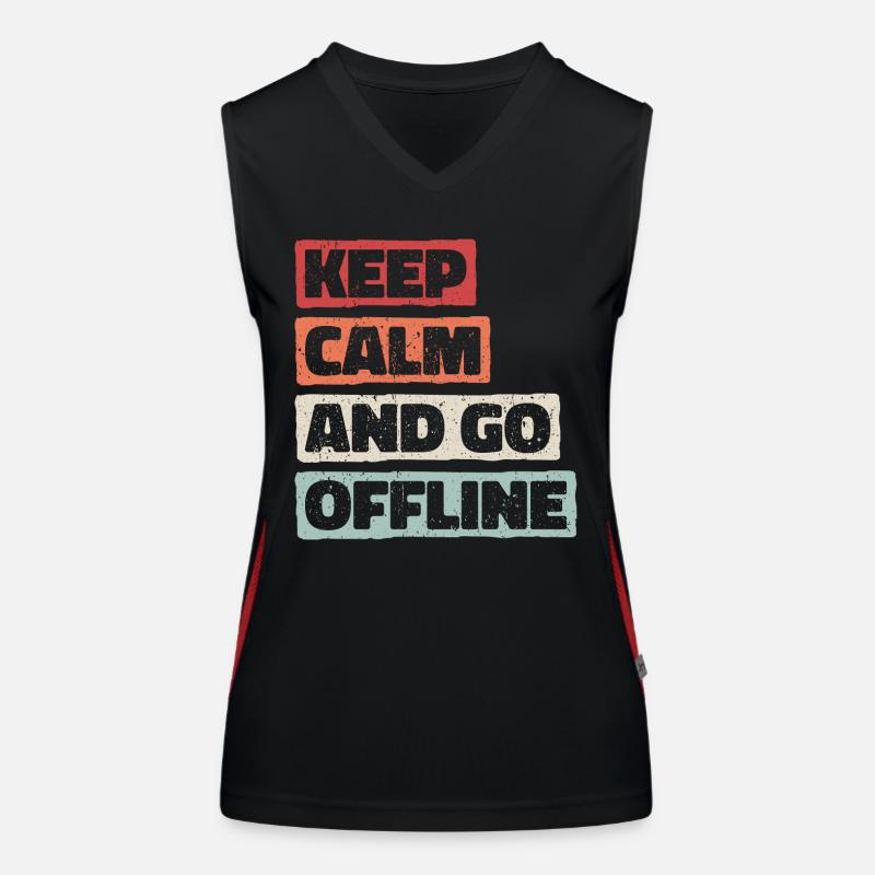 Restez calme et déconnectez-vous. Conception de randonnée Débardeur respirant contrasté Femme