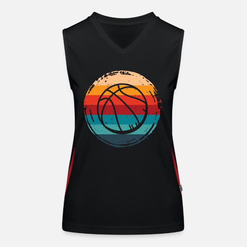 Basketball Retro Grunge Circle Women's Functional Contrast Tank Top