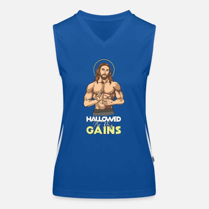 Que soient sacrés tes gains - Jesus Workout Débardeur respirant contrasté Femme