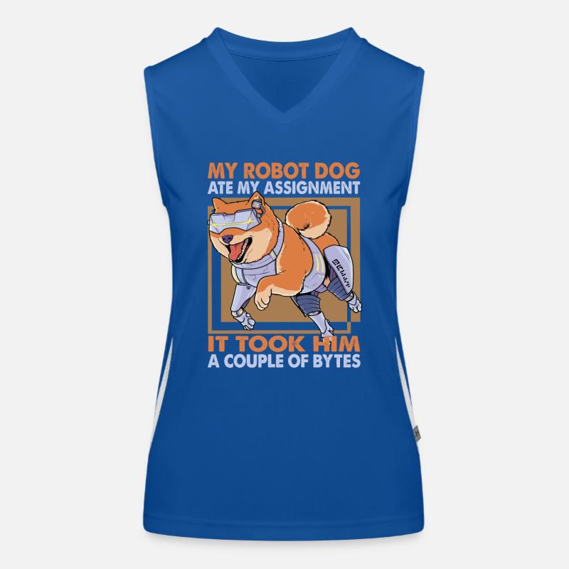 My Robot Dog Ate My Assignment - Wissenschafts-Wit Funktionelles Kontrast-Tank Top für Frauen