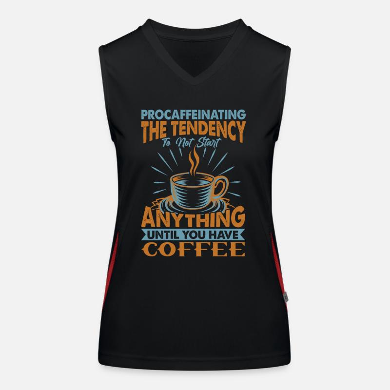 Procaffeinating - Lustiger Kaffee - Büro Witze Funktionelles Kontrast-Tank Top für Frauen