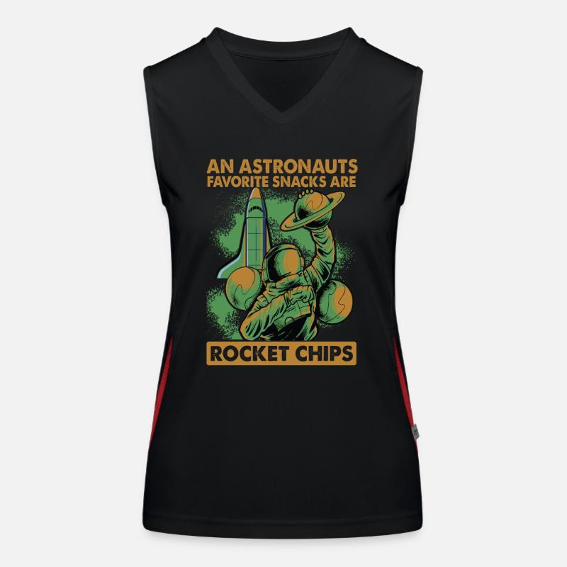 Astronauts Eat Rocket Chips For Breakfast - Jokes Funktionelles Kontrast-Tank Top für Frauen