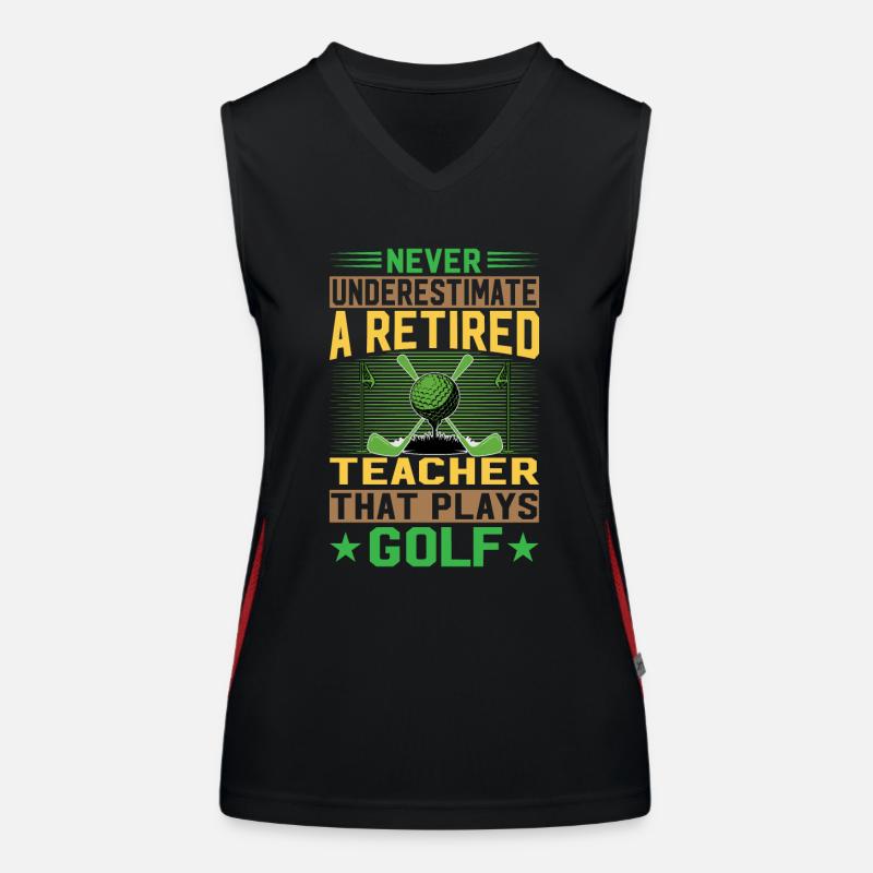 Never Underestimate A Retired Teacher That Plays G Funktionelles Kontrast-Tank Top für Frauen