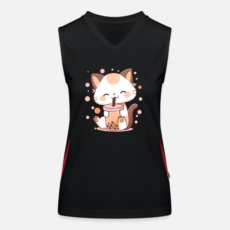 Bubble Tea Katze Neko boba Funktionelles Kontrast-Tank Top für Frauen