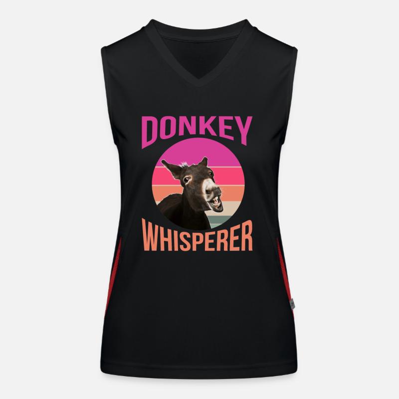 Esel, Esel Esel Liebe, Lustiger Esel Funktionelles Kontrast-Tank Top für Frauen