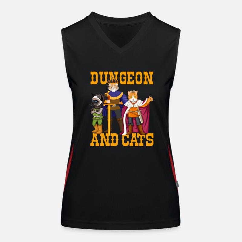 dungeon chats, dungeon chats jeu, rpg, Débardeur respirant contrasté Femme
