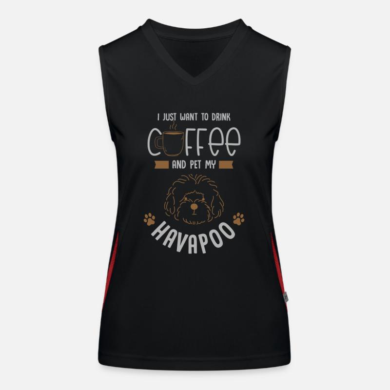 havapoo, havapoo Havaneser, caniche, Débardeur respirant contrasté Femme