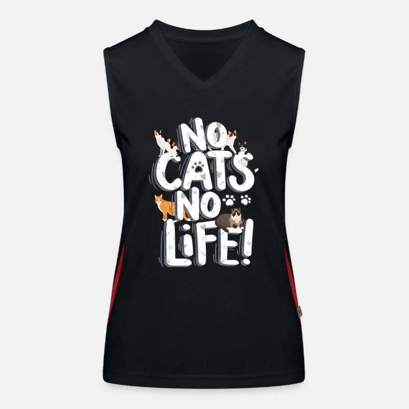 Pas de chats pas de vie chats Saint-Valentin Débardeur respirant contrasté Femme