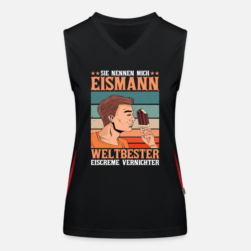 Sie Nennen Mich Eismann Weltbester Eiscreme Funktionelles Kontrast-Tank Top für Frauen