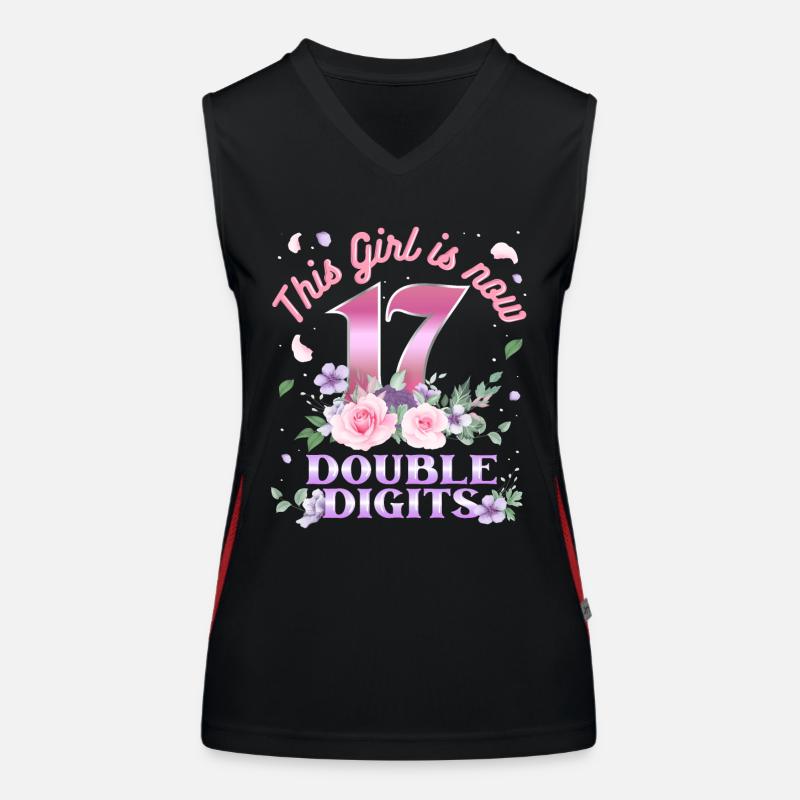 Dieses Mädchen Ist Jetzt 17 Double Digits 17. Funktionelles Kontrast-Tank Top für Frauen
