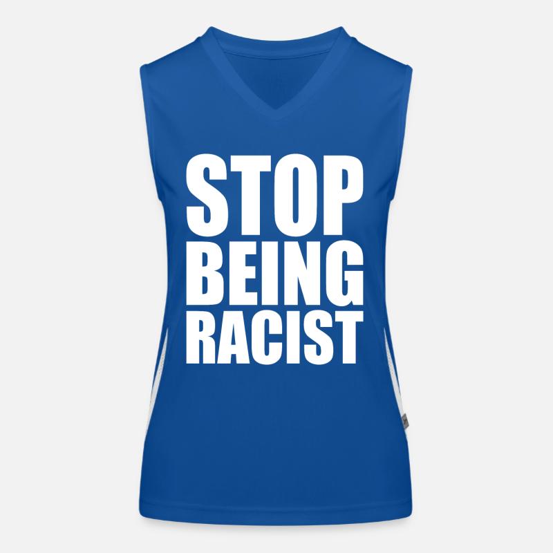 Stop being racist Women's Functional Contrast Tank Top