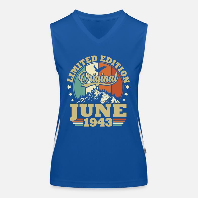 Geburtstagsgeschenk geboren im Juni 1943 Funktionelles Kontrast-Tank Top für Frauen