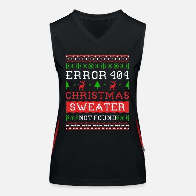 Error 404 Christmas sweater not found Ugly Sweater Funktionelles Kontrast-Tank Top für Frauen
