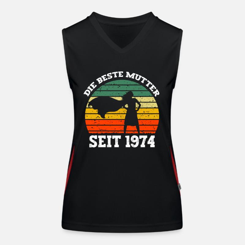 Die beste Mutter Seit 1974 Geburtstag 50 Jahre Funktionelles Kontrast-Tank Top für Frauen