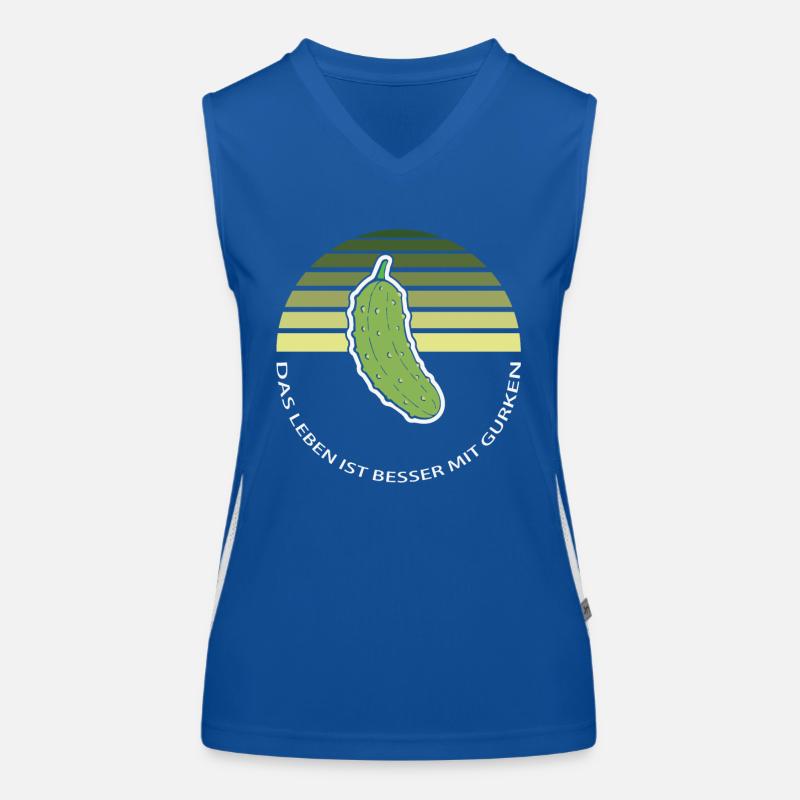 Das Leben ist besser mit Gurken Funktionelles Kontrast-Tank Top für Frauen