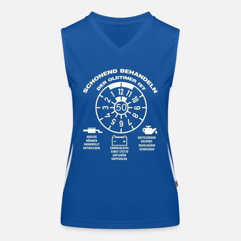 Der Oldtimer wird 50 Jahre alt lustige Auto Spruch Funktionelles Kontrast-Tank Top für Frauen