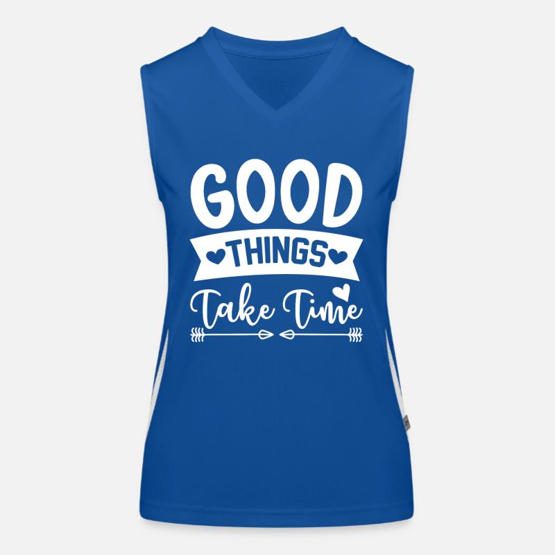 Good things take time Funktionelles Kontrast-Tank Top für Frauen