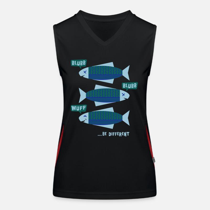 Be Different - Fish - blub - Be yourself - 3C Women's Functional Contrast Tank Top