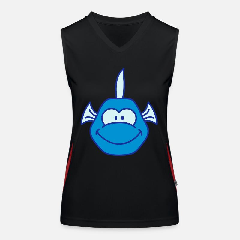Funny Comic Fish Funktionelles Kontrast-Tank Top für Frauen
