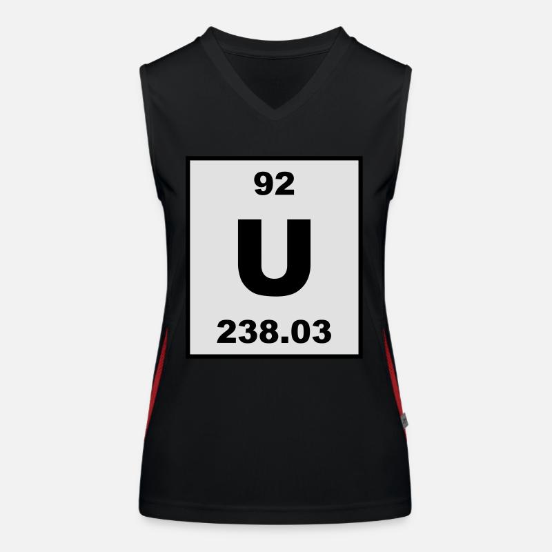 Element 92 - u (uranium) - Short (white) Débardeur respirant contrasté Femme