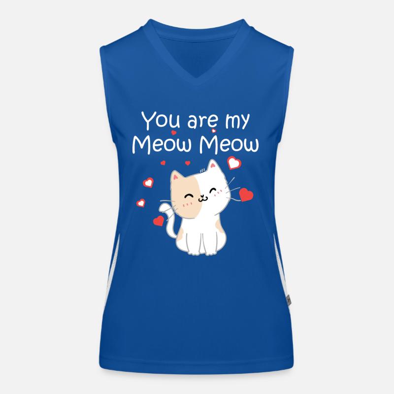 Cat Chat Meow Couples amoureux Preuve d'amour Débardeur respirant contrasté Femme