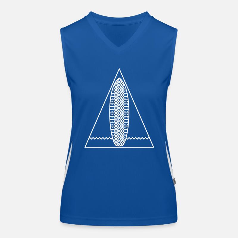 Surf Triangle (Monochrome White) Women's Functional Contrast Tank Top