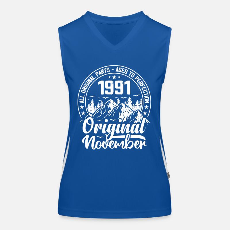 November 1991 Original 33 Year Old Birthday Gift Women's Functional Contrast Tank Top