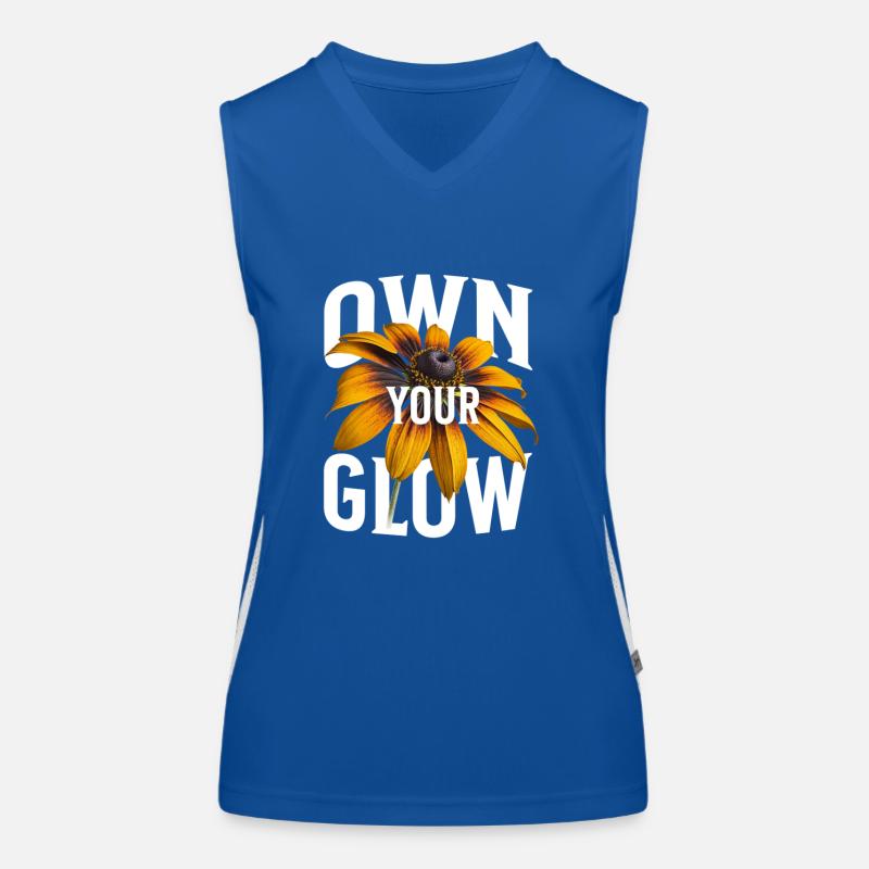 Own Your Glow – Fleur et déclaration Débardeur respirant contrasté Femme