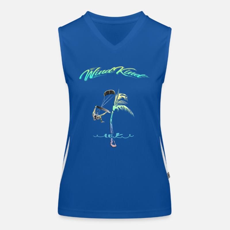 Kitesurfer Palme Funktionelles Kontrast-Tank Top für Frauen