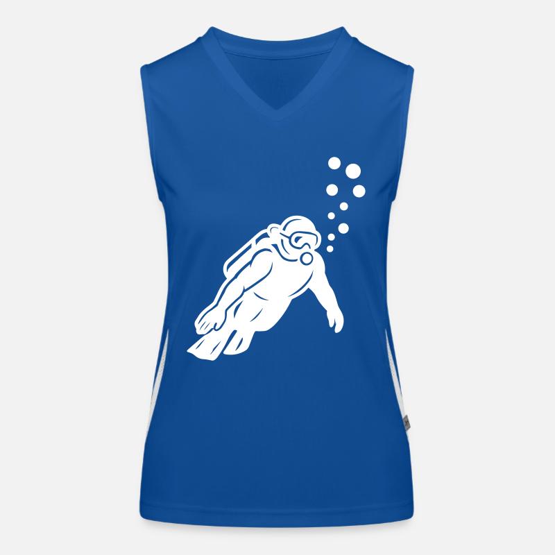 Diver Silhouette Women's Functional Contrast Tank Top