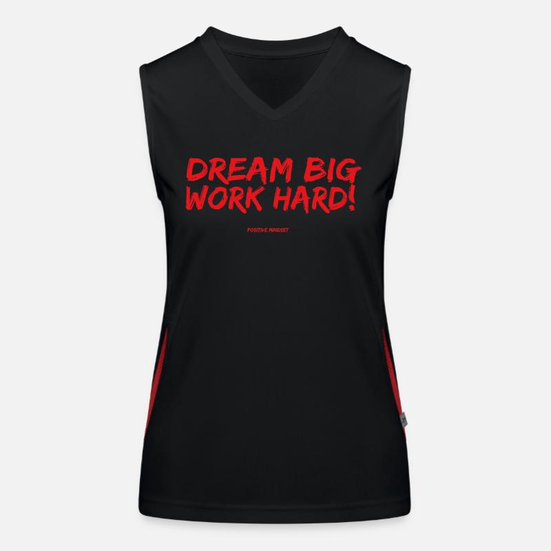 Dream Big Work Hard! Funktionelles Kontrast-Tank Top für Frauen