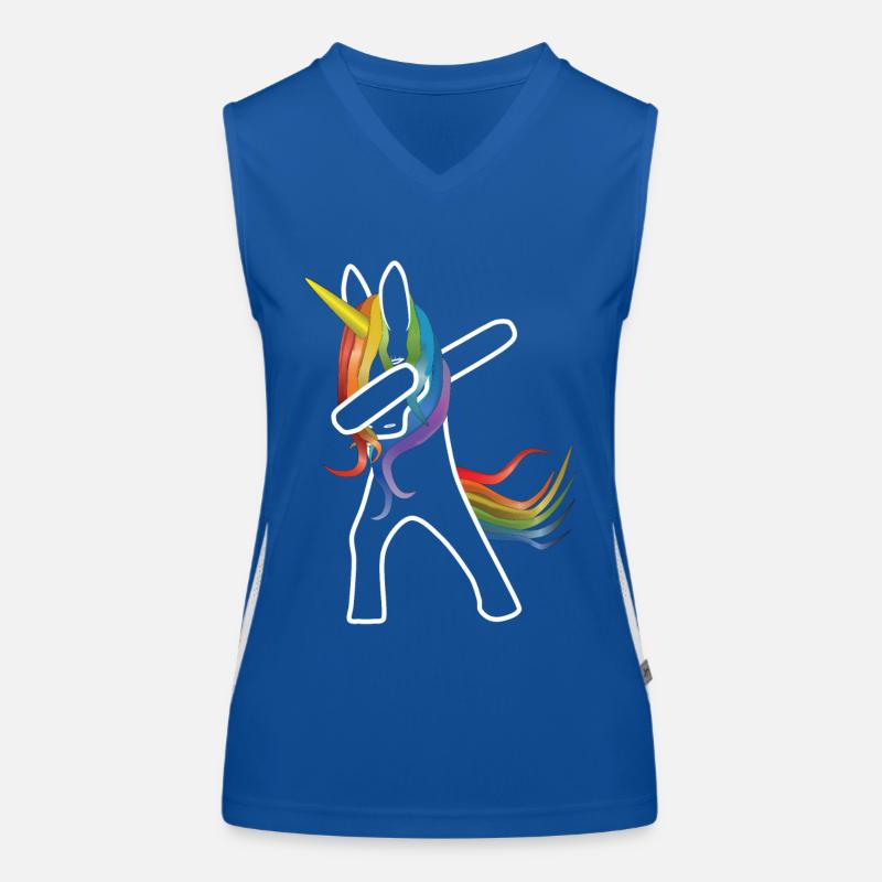 Einhorn dabbing transparent Funktionelles Kontrast-Tank Top für Frauen
