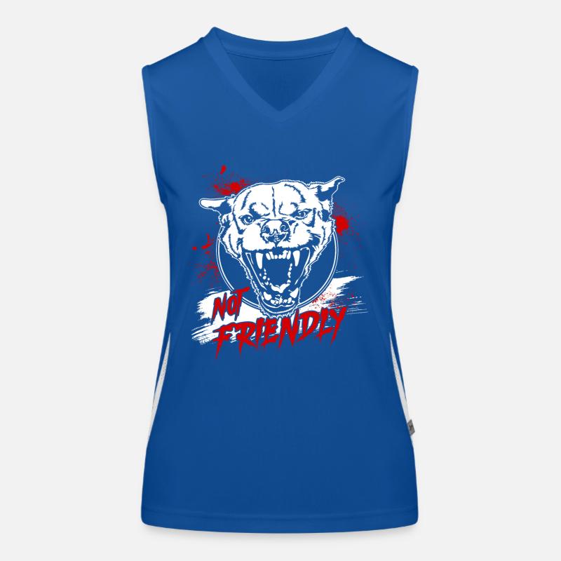 Not Friendly Saying Dogs Dog Wilsigns Women's Functional Contrast Tank Top